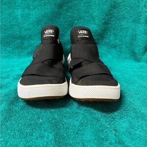 Vans Black UltraRange Slip-On Sneakers with White Sole